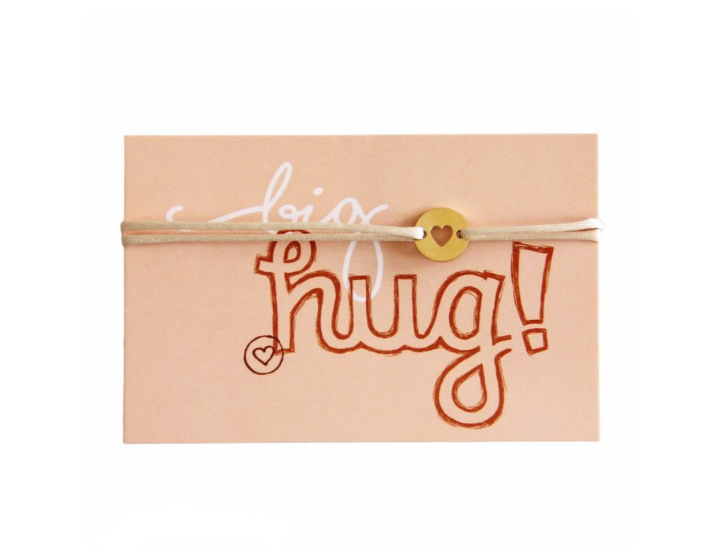 Carte de vœux BIG HUG avec petit bracelet