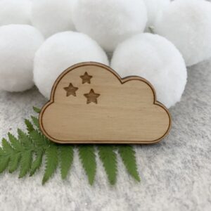 Broche Nuage en bois